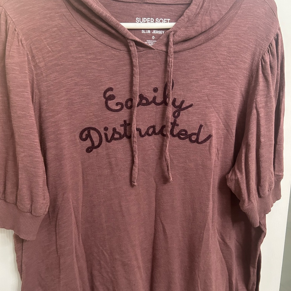 Torrid Mauve Hoodie with Embroidered Text